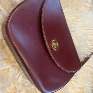 Cartier Brown Leather Shoulder Bag with Gold Hardware